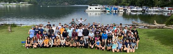 A group of EMS TEEMS students at Lake Raystown